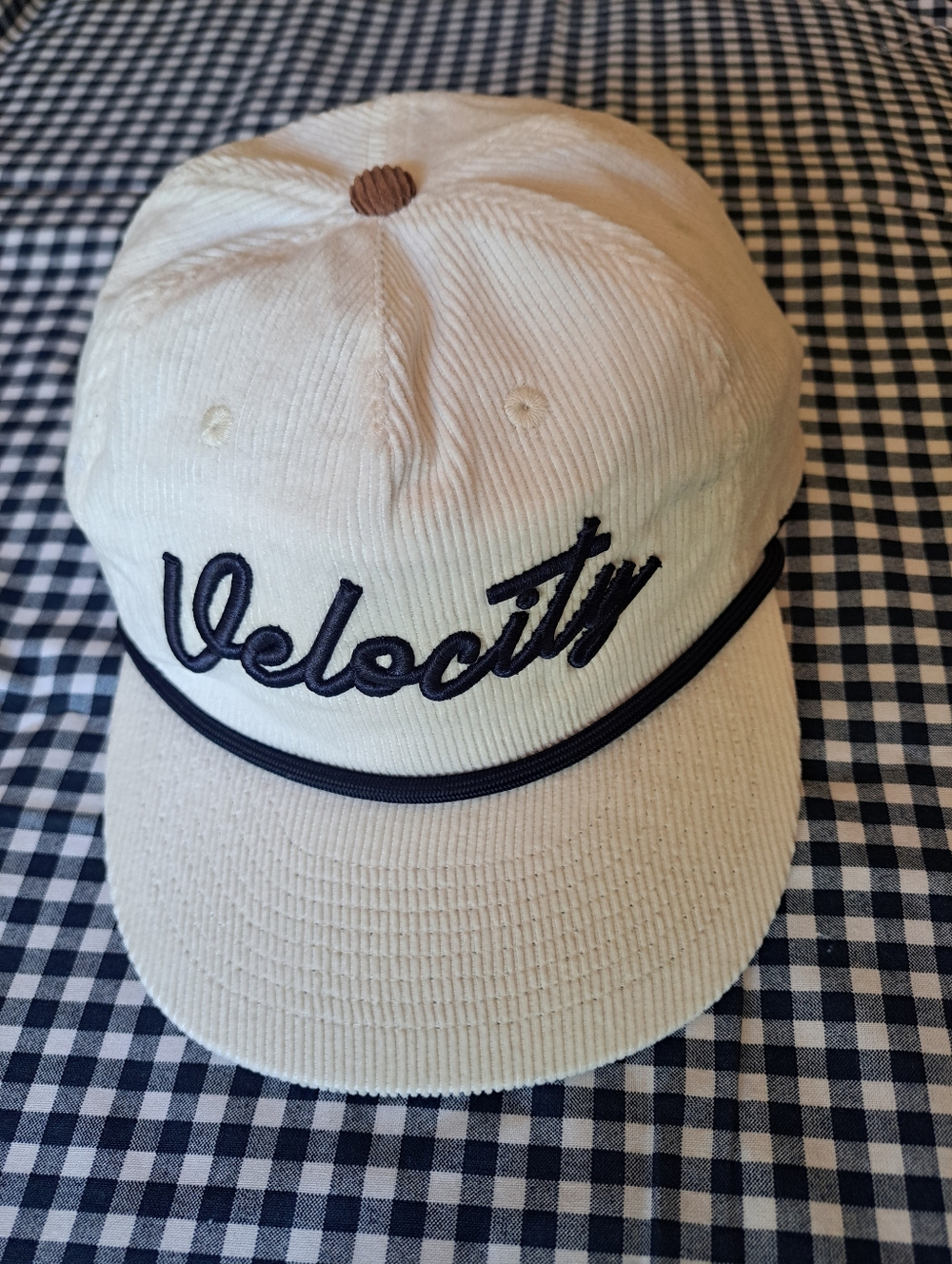 Golf Club Velocity Embroidered Cream Corduroy Cap